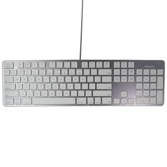 Macally Ultra-Slim USB Wired Keyboard with Numberpad - Silver/White SLIMKEYPROA Keyboards/Mice - Keyboards & Keypads Macally    - Simple Cell Bulk Wholesale Pricing - USA Seller