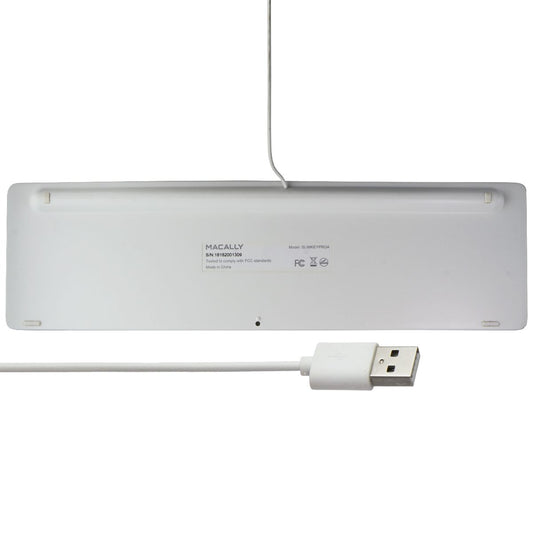 Macally Ultra-Slim USB Wired Keyboard with Numberpad - Silver/White SLIMKEYPROA Keyboards/Mice - Keyboards & Keypads Macally    - Simple Cell Bulk Wholesale Pricing - USA Seller
