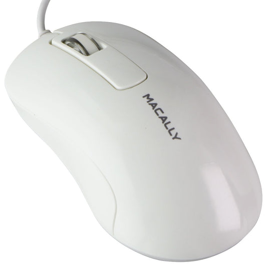 Macally (5-ft) USB Wired 3-Button Computer Mouse for Mac/PC - (ICEFROST3) White Keyboards/Mice - Mice, Trackballs & Touchpads Macally    - Simple Cell Bulk Wholesale Pricing - USA Seller