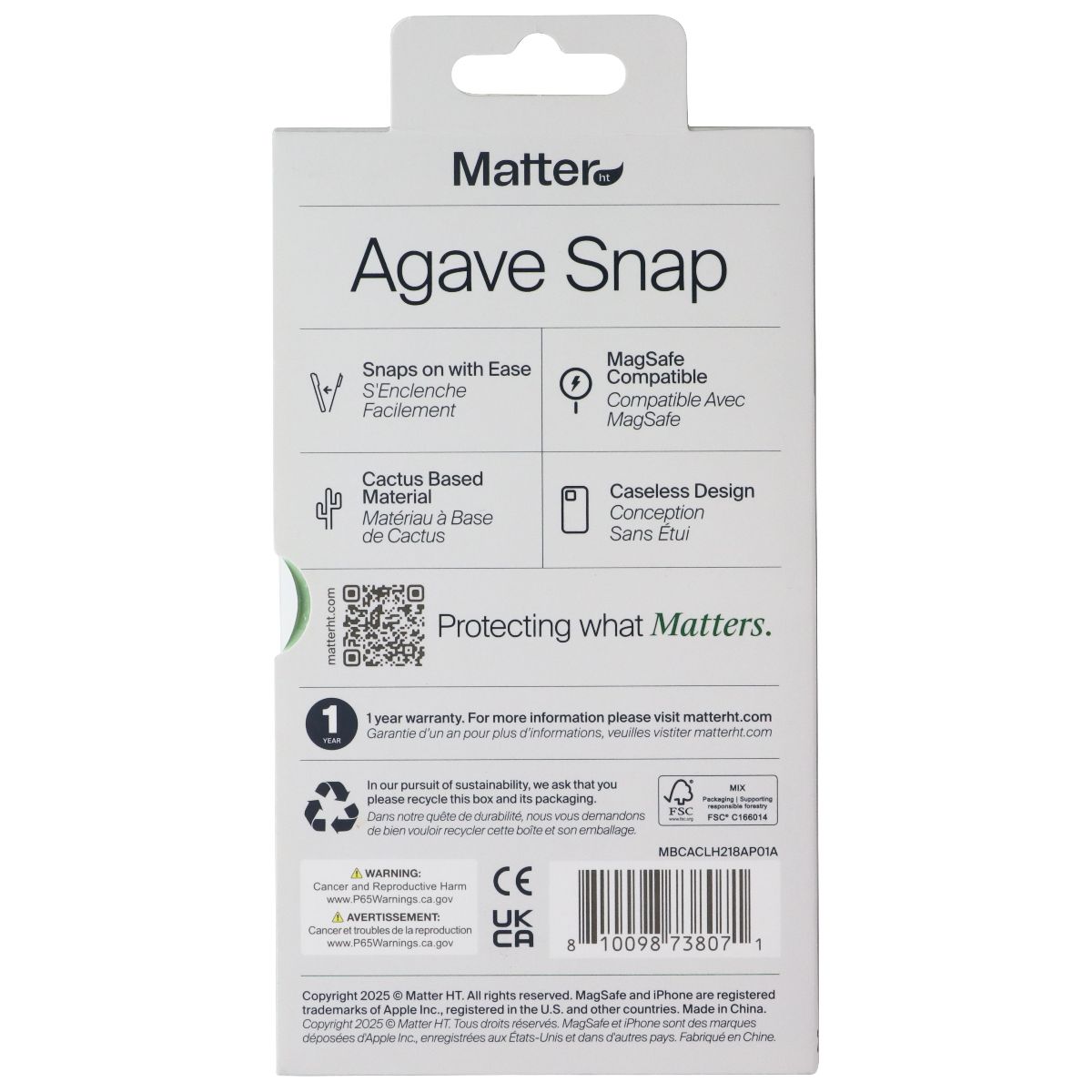 Matter Agave Snap Case for MagSafe for Apple iPhone 17  - Cacao Brown