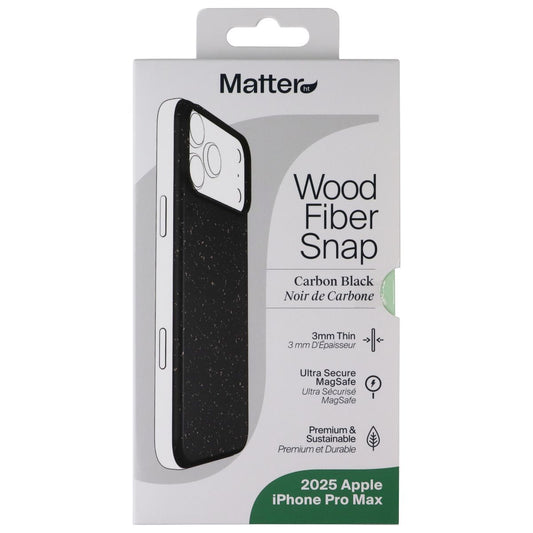 Matter Wood Fiber Snap Case for MagSafe Apple iPhone 17 Pro Max - Carbon Black