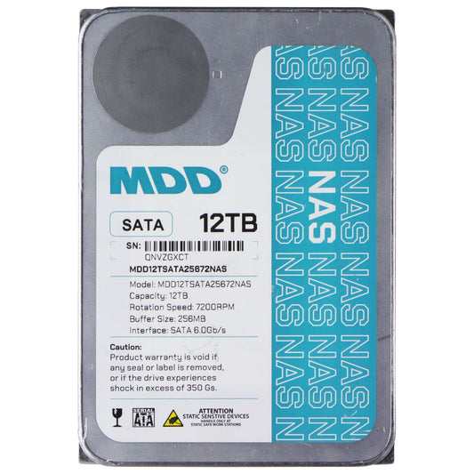 MDD (12TB / 7200RPM) SATA-III 3.5in Internal NAS Hard Drive (MDD12TSATA25672NAS) Digital Storage - Internal Hard Disk Drives, HDD MDD - Simple Cell Bulk Wholesale Pricing - USA Seller
