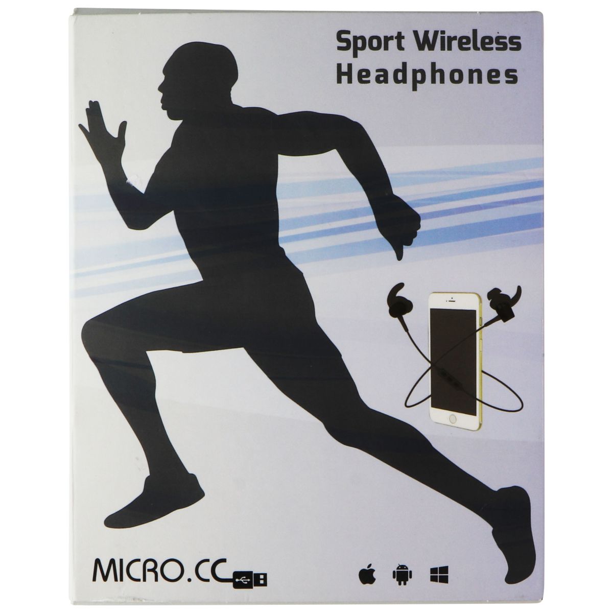 Micro.cc Magnetic Wireless Sports Headphones with Remote/Mic - Black ...