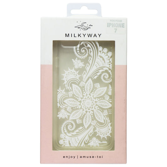 MilkyWay Slim Protective Gel Case for Apple iPhone 7 - Clear/White Paisley Cell Phone - Cases, Covers & Skins MilkyWay - Simple Cell Bulk Wholesale Pricing - USA Seller