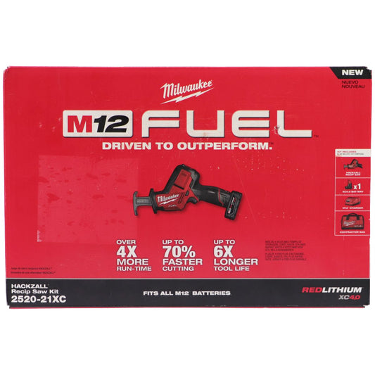 Milwaukee M12 FUEL Hackzall Reciprocating Saw Kit 2520-21XC 12V 4.0Ah Battery