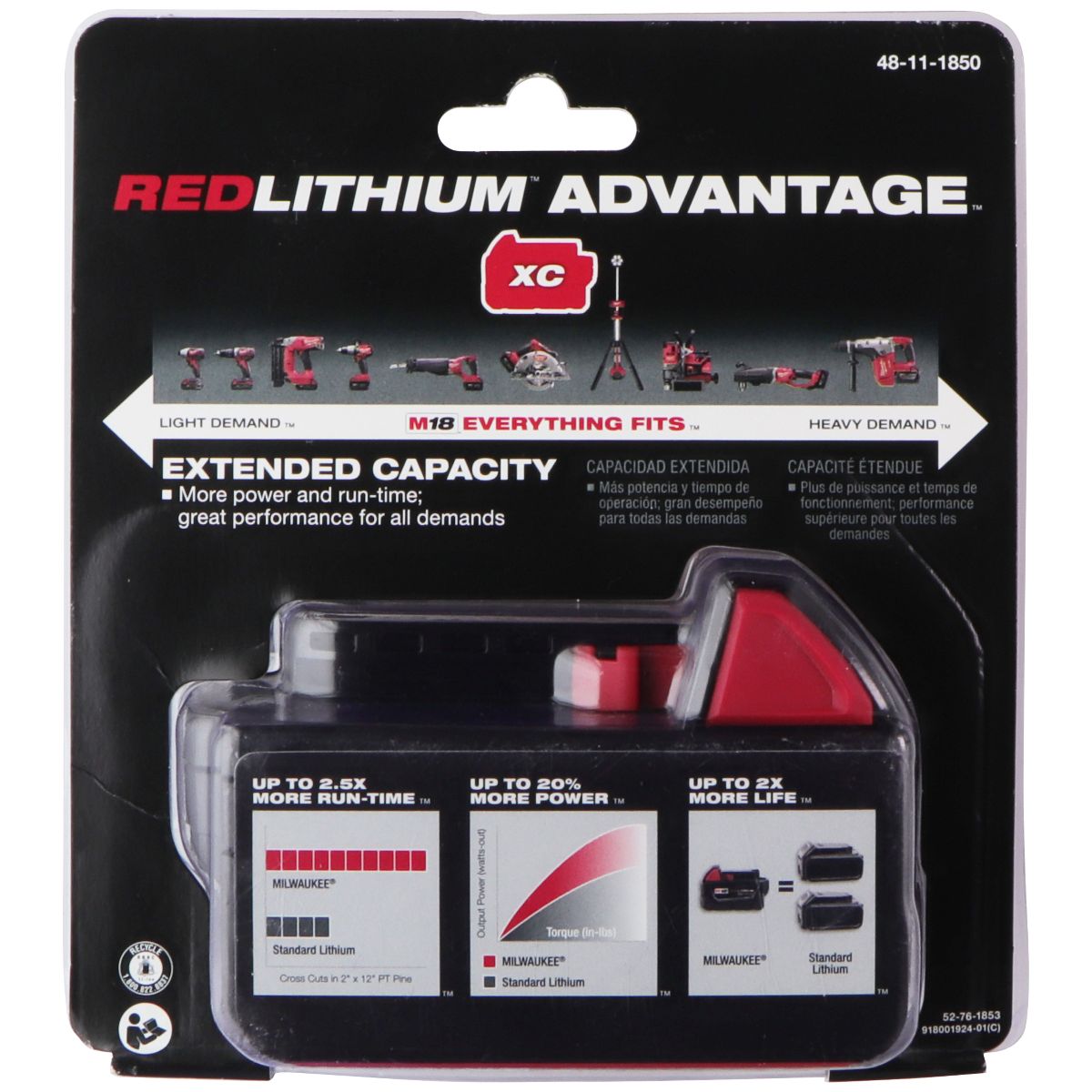 Milwaukee 48-11-1850 M18 Red Lithium XC 5.0 Battery Home Improvement - Other Home Improvement Milwaukee    - Simple Cell Bulk Wholesale Pricing - USA Seller