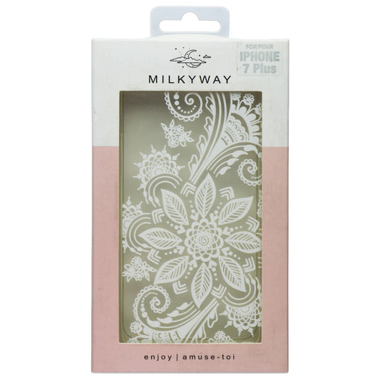 MilkyWay Slim Protective Gel Case for Apple iPhone 7 Plus - Clear/White Paisley Cell Phone - Cases, Covers & Skins MilkyWay - Simple Cell Bulk Wholesale Pricing - USA Seller