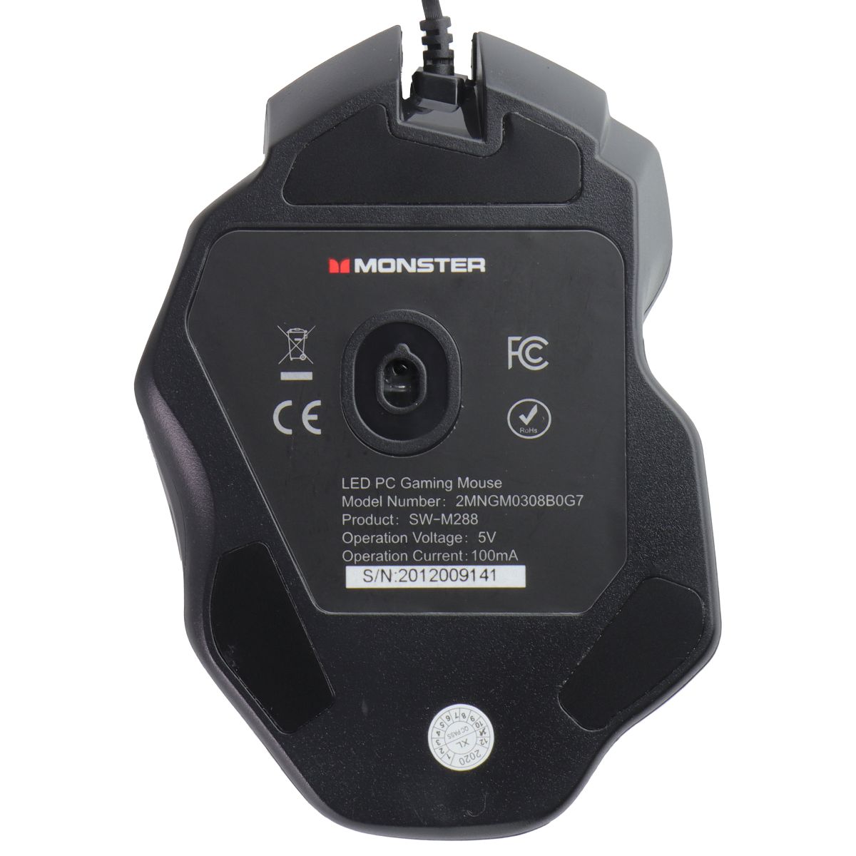 Monster LED Optical Wired Gaming Mouse (2MNGM0308B0G7) - Black Keyboards/Mice - Mice, Trackballs & Touchpads Monster - Simple Cell Bulk Wholesale Pricing - USA Seller