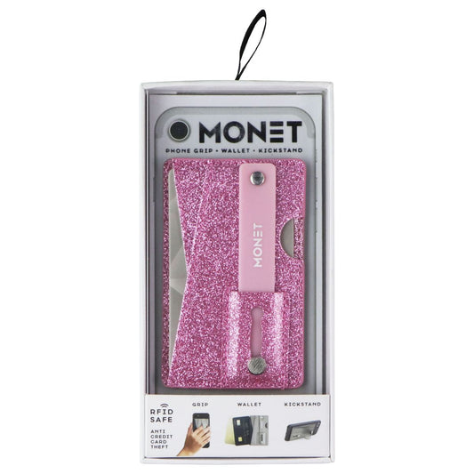 Monet Ultra Grip 3-in-1 Smart Phone Wallet/Card Holder/Kickstand - Pink Glitter