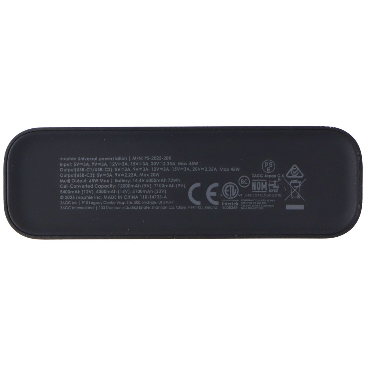 Mophie Powerstation Pro 20,000mAh Power Bank (PS-2025-20K) - Black Cell Phone - Chargers & Cradles Mophie - Simple Cell Bulk Wholesale Pricing - USA Seller