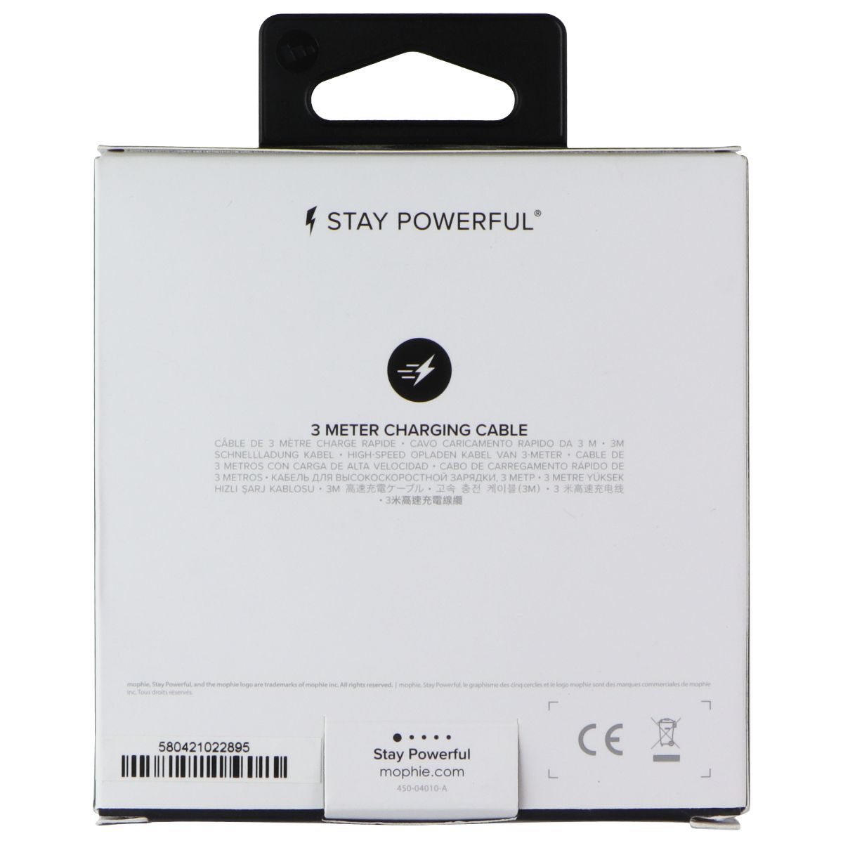 Mophie Braided USB-A to USB-C Charging Cable - 3-Meter (9.9-Foot) - Black/Silver Cell Phone - Cables & Adapters Mophie - Simple Cell Bulk Wholesale Pricing - USA Seller