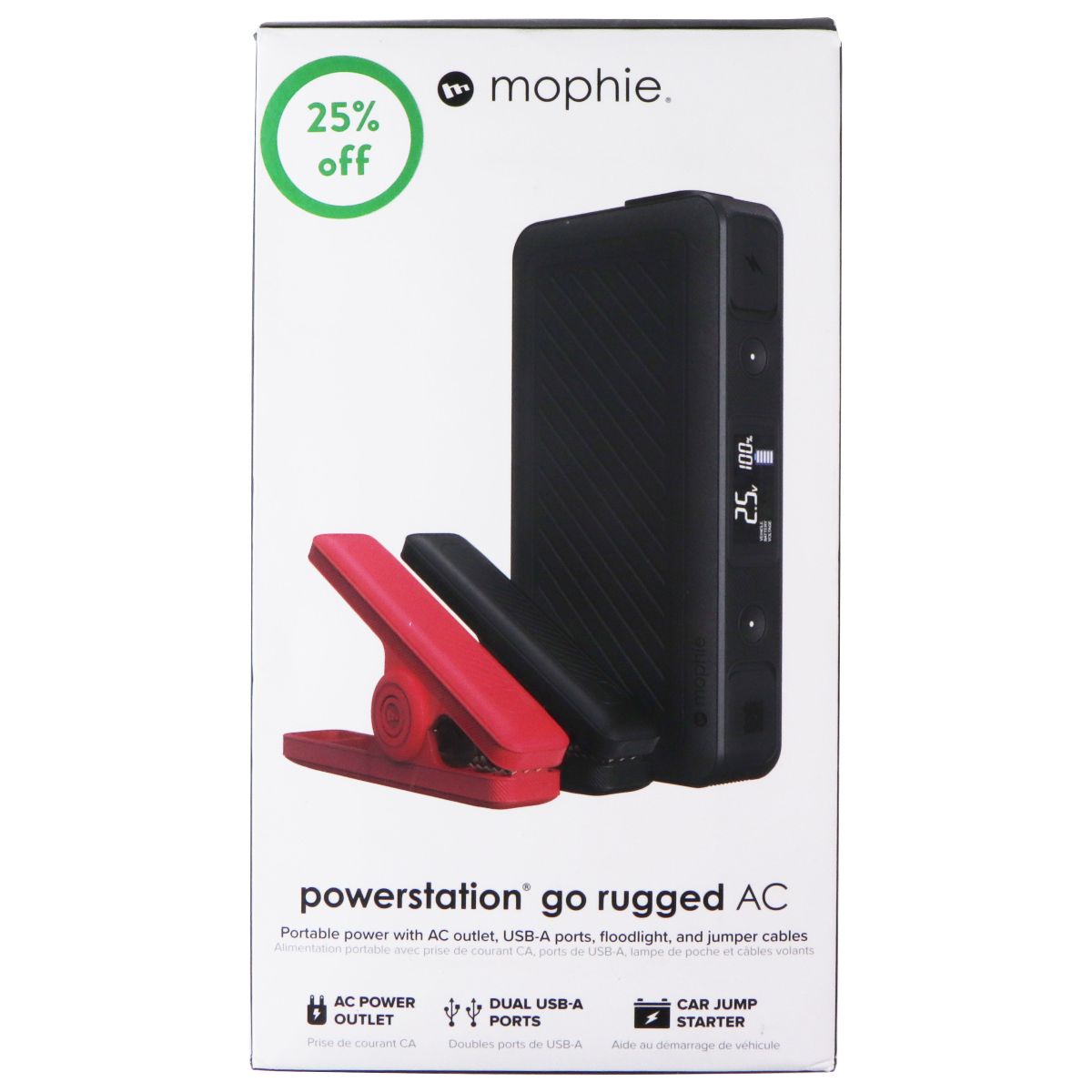 Mophie Powerstation Go Rugged AC 55,500mAh Portable Battery - Black Cell Phone - Chargers & Cradles Mophie - Simple Cell Bulk Wholesale Pricing - USA Seller