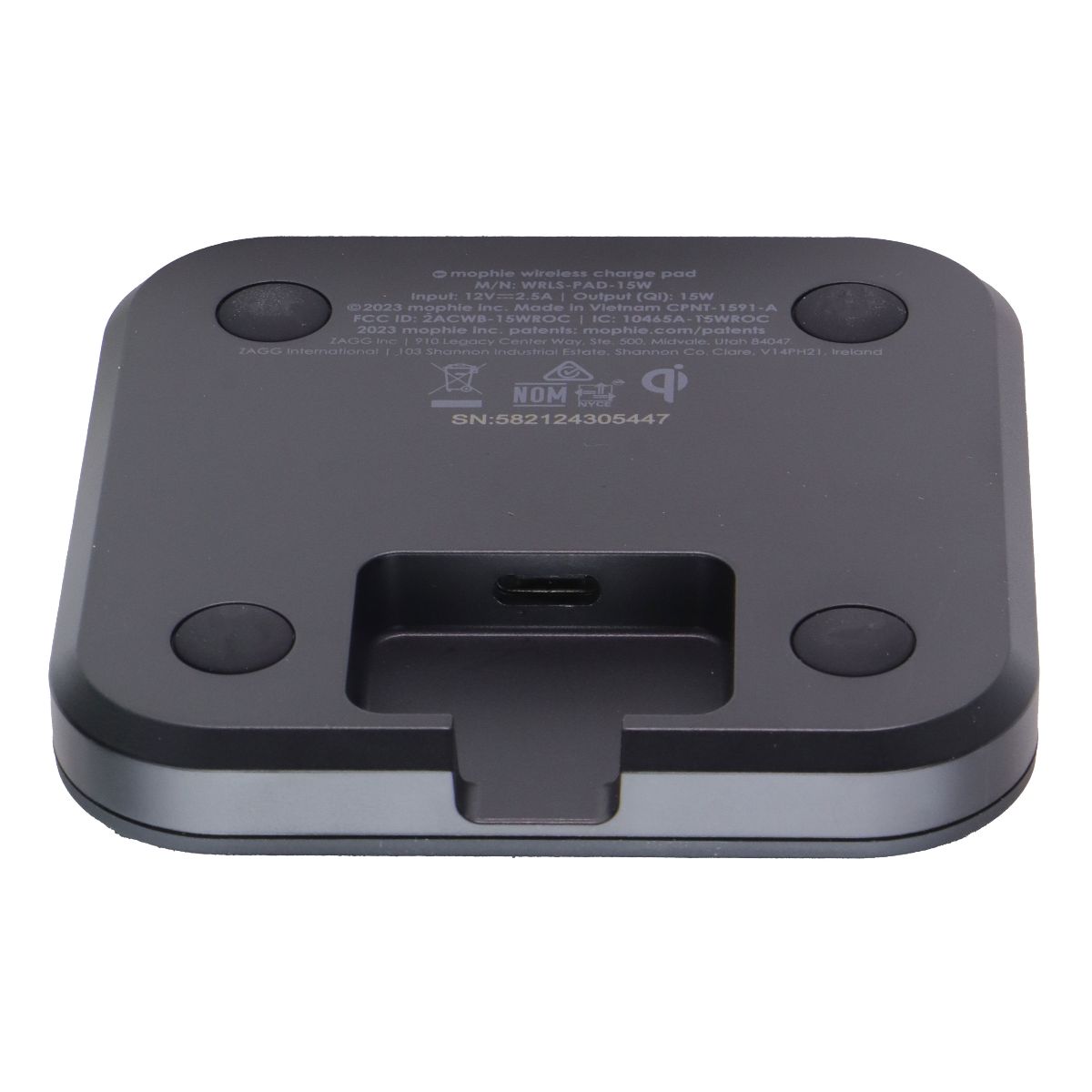 Mophie 15W Universal Wireless Charging Pad w/ USB-C Wall Adapter & Cable - Black Cell Phone - Chargers & Cradles Mophie - Simple Cell Bulk Wholesale Pricing - USA Seller