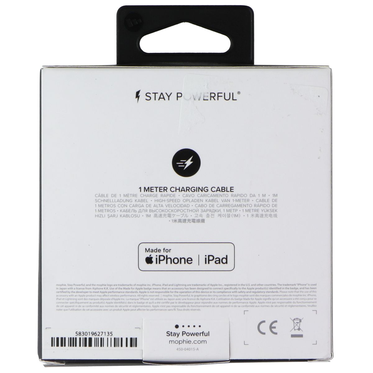 Mophie (1m/3.3-ft) Lightning 8-Pin to USB Charge and Sync MFi Cable - White Cell Phone - Cables & Adapters Mophie - Simple Cell Bulk Wholesale Pricing - USA Seller