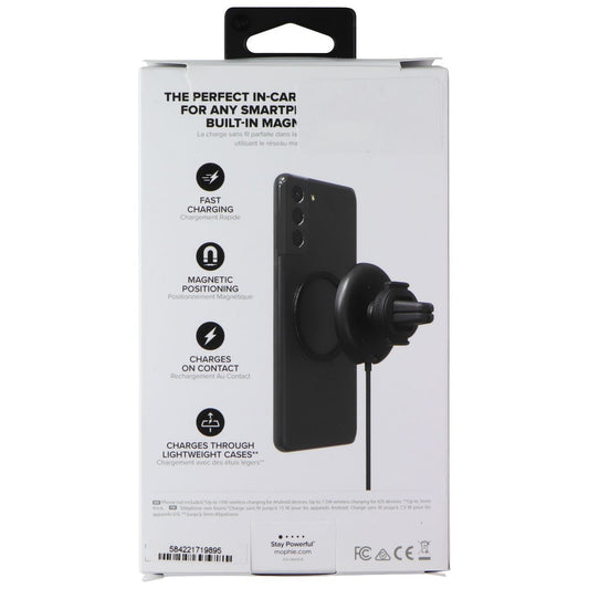 mophie Snap+ Wireless Vent Mount Universal Charger - Black