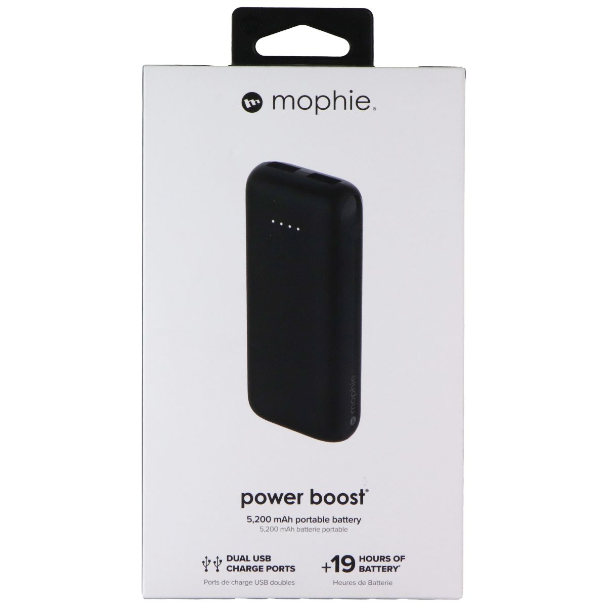 Mophie Power Boost 5200 mAh Dual-USB Portable Battery - Black Cell Phone - Chargers & Cradles Mophie - Simple Cell Bulk Wholesale Pricing - USA Seller