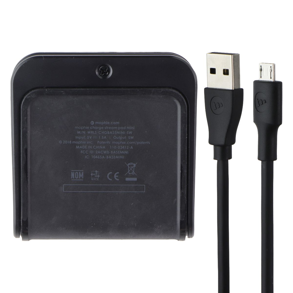 Mophie Charge Steam Pad Mini - Wireless Charger for Qi Phones - Black Cell Phone - Chargers & Cradles Mophie - Simple Cell Bulk Wholesale Pricing - USA Seller