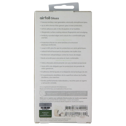 Moshi Airfoil Glass Series Screen Protector for LG G6 - Clear