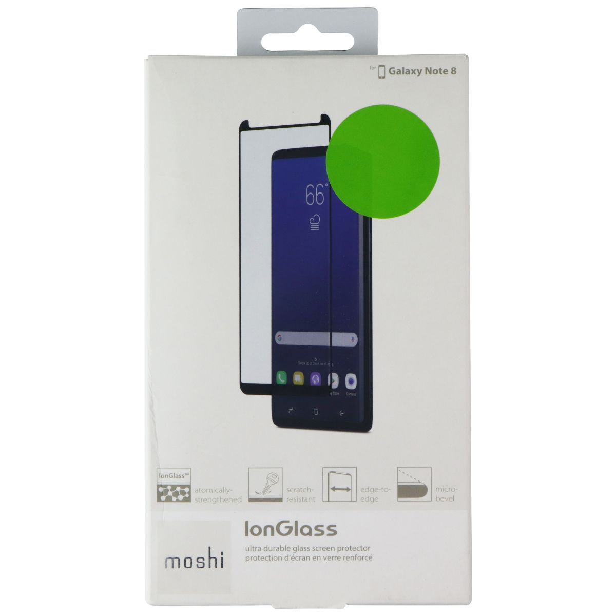 Moshi IonGlass Ultra Durable Screen Protector for Galaxy Note 8 - Clear/Black Cell Phone - Screen Protectors Moshi - Simple Cell Bulk Wholesale Pricing - USA Seller