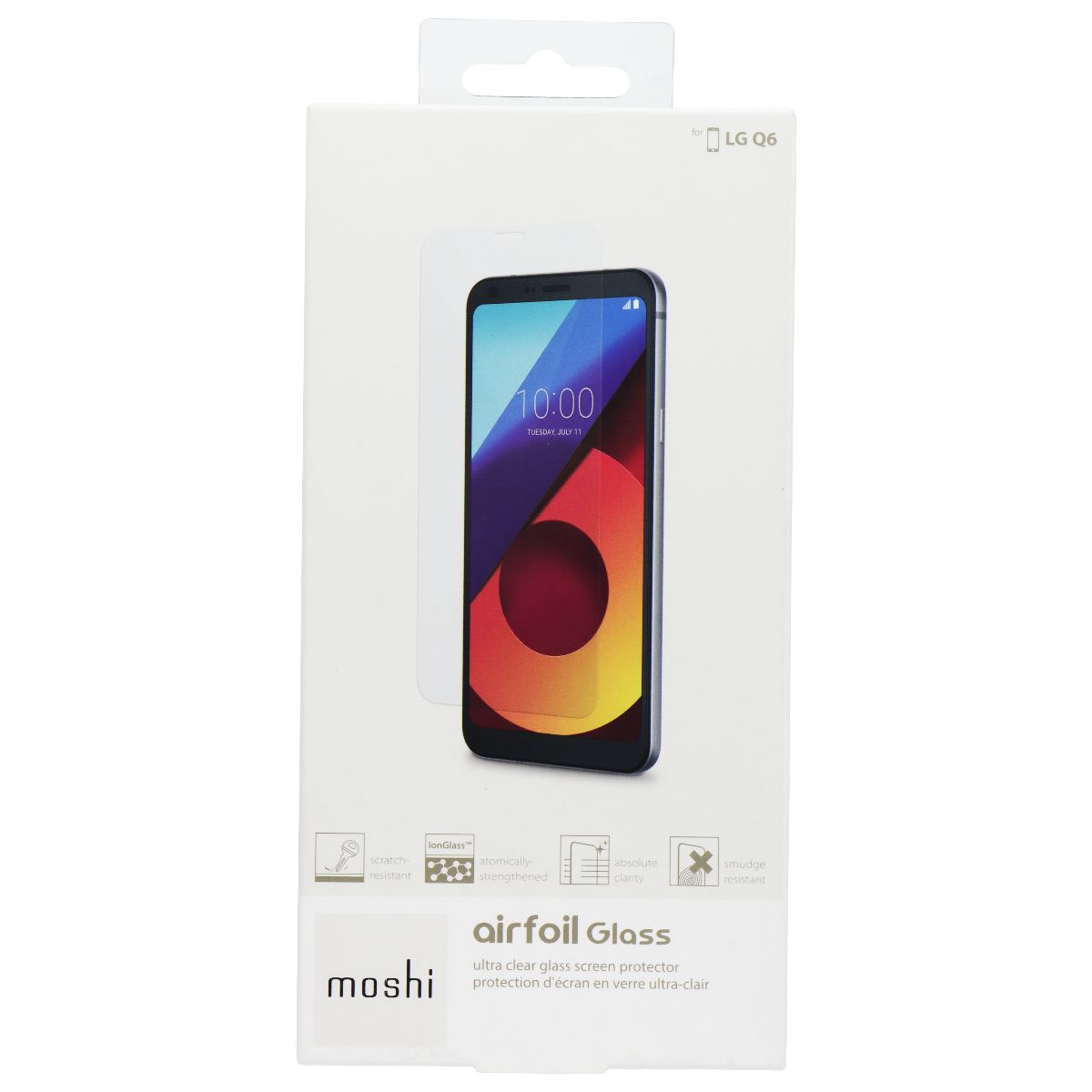 Moshi Airfoil Glass Ultra Clear Glass Screen Protector for LG Q6 Cell Phone - Screen Protectors Moshi - Simple Cell Bulk Wholesale Pricing - USA Seller