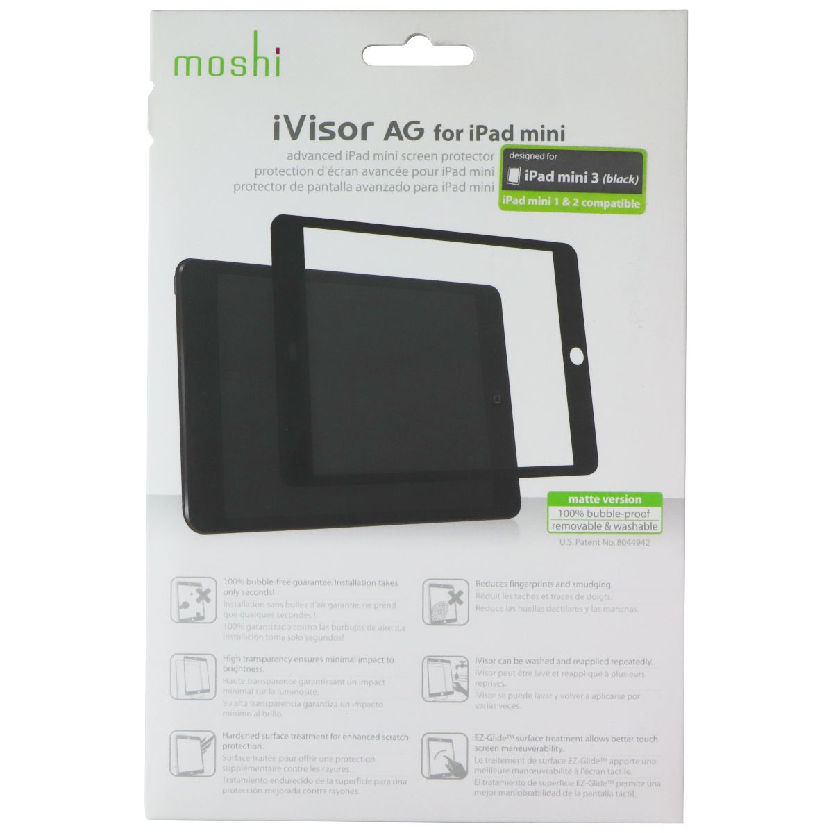 Moshi iVisor AG Advanced Screen Protector for Apple iPad Mini 1/2/3 - Black iPad/Tablet Accessories - Screen Protectors Moshi - Simple Cell Bulk Wholesale Pricing - USA Seller
