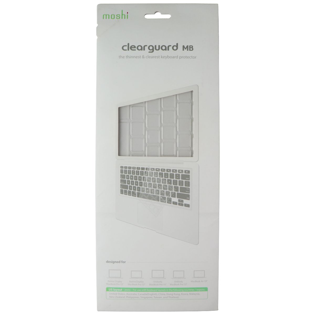 Moshi ClearGuard MB Keyboard Protector for MacBook Pro Retina 15/13 & Air 13 Keyboards/Mice - Other Devices Moshi - Simple Cell Bulk Wholesale Pricing - USA Seller