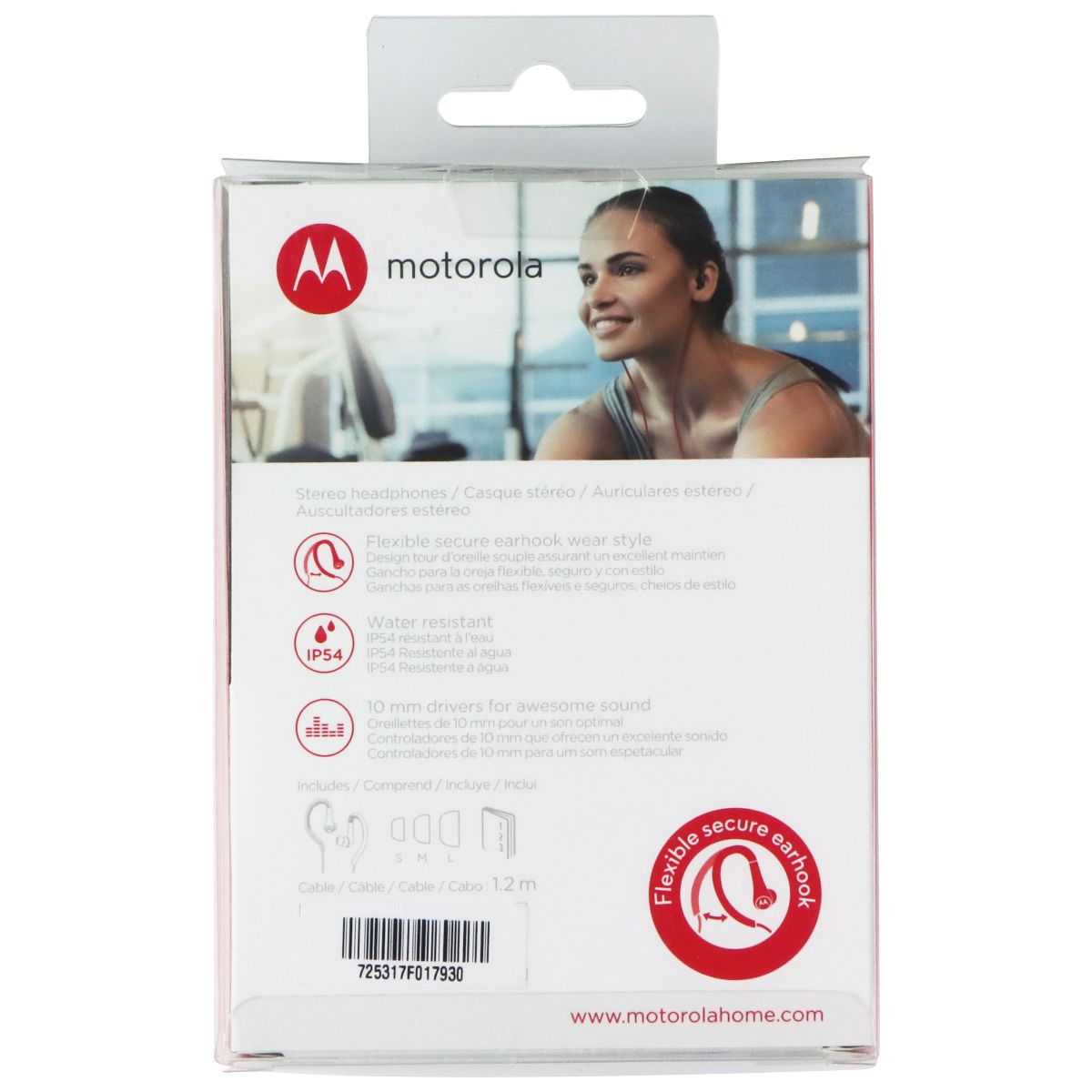 Motorola Earbuds Sport In-Ear Wired Headphones - Red / Black (SH008 RED) Portable Audio - Headphones Motorola - Simple Cell Bulk Wholesale Pricing - USA Seller