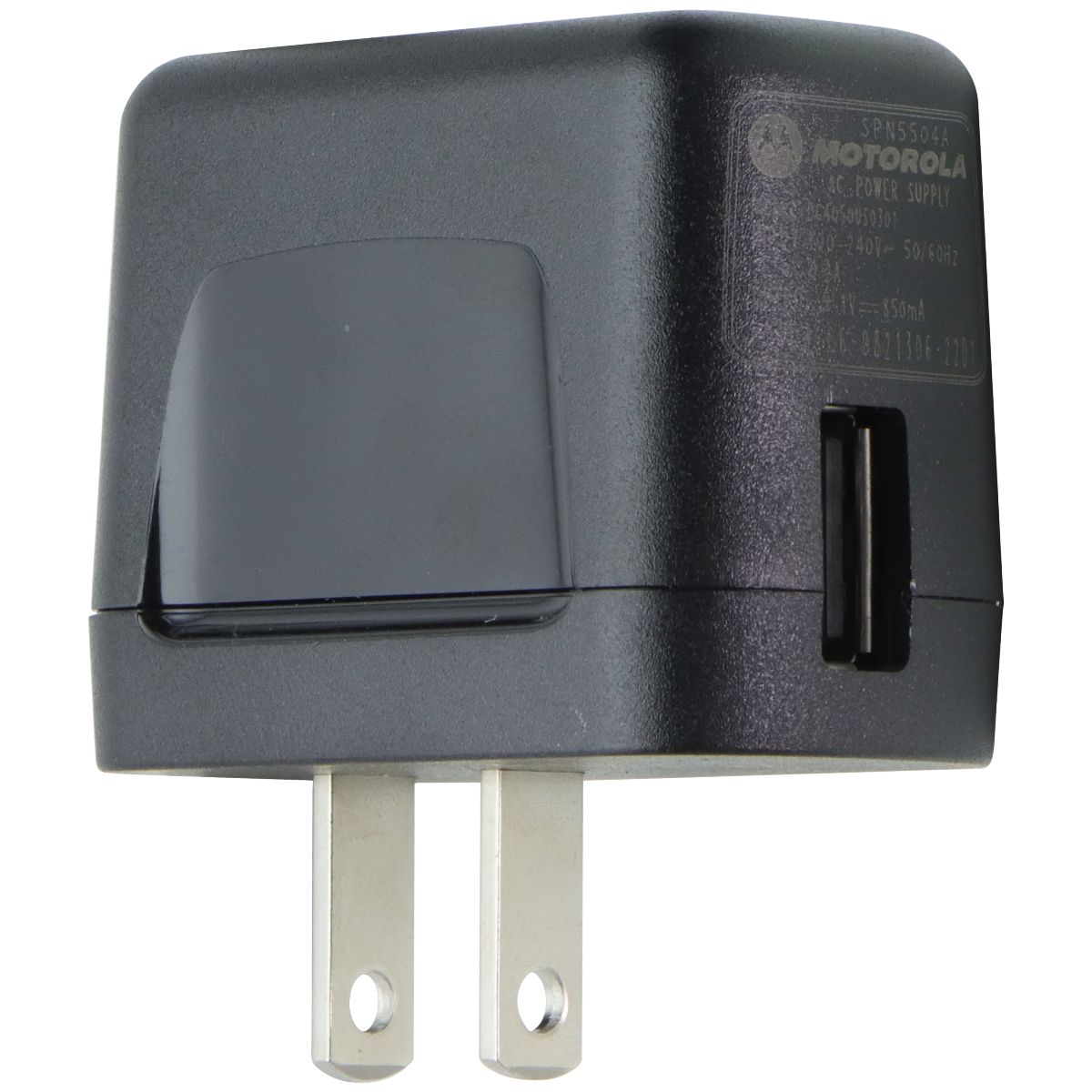 Motorola (5.1V/850mA) Single USB Wall Charger Travel Adapter - Black (SPN5504A) Cell Phone - Chargers & Cradles Motorola - Simple Cell Bulk Wholesale Pricing - USA Seller