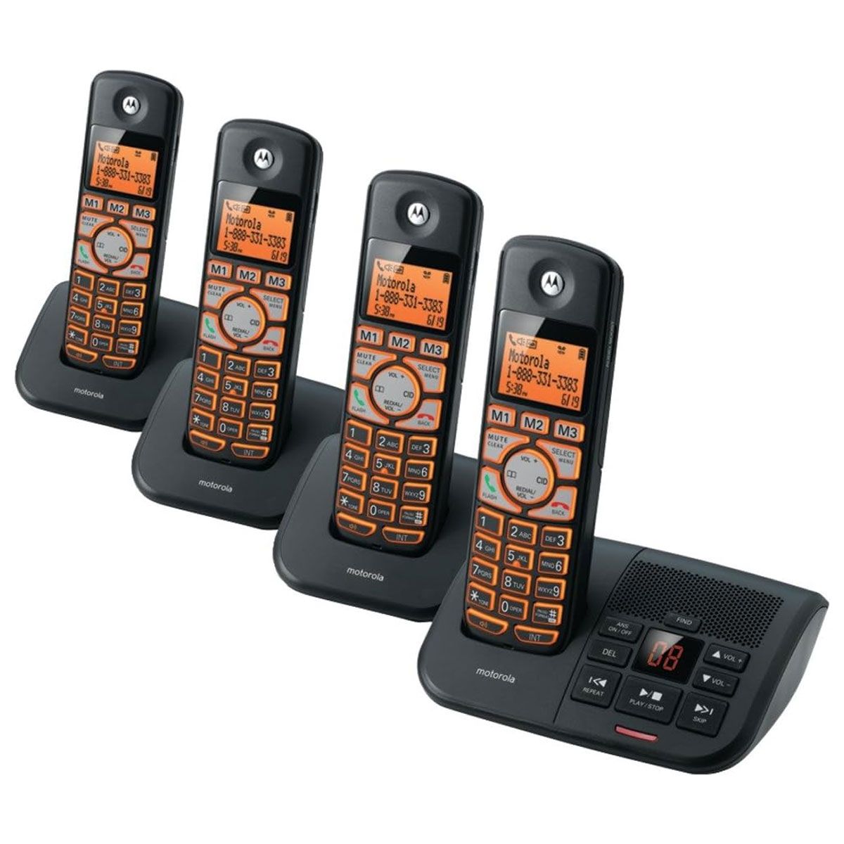 Motorola Digital Cordless Phone with Answering Machine (4 Sets with Bases) K704B