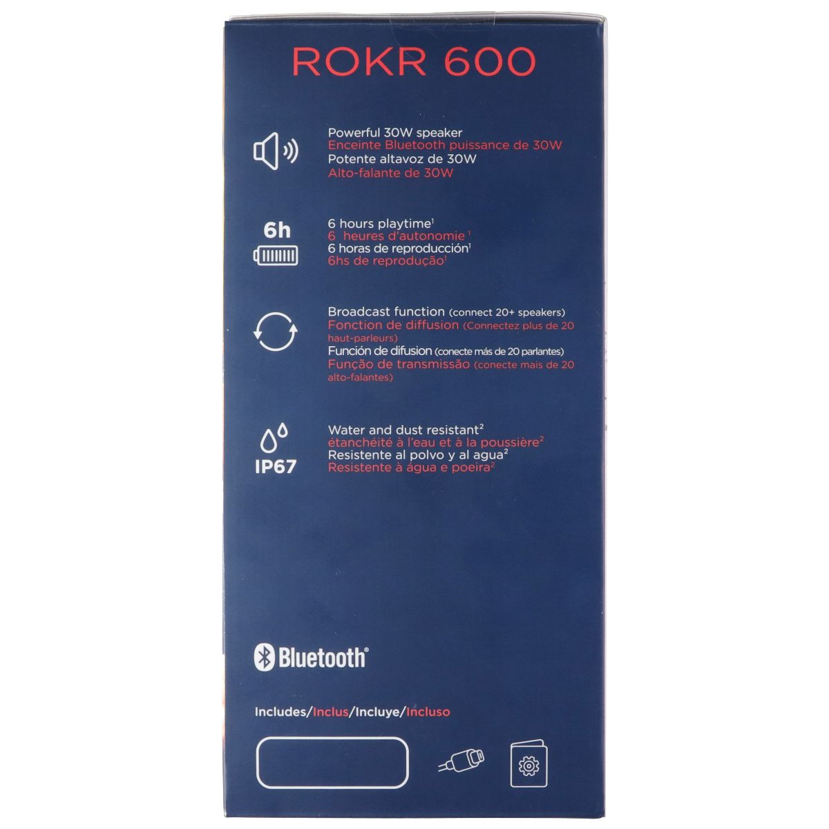 Motorola Sound ROKR 600 Portable Bluetooth Speaker - Blue (ROKR600-BLU) Cell Phone - Audio Docks & Speakers Motorola - Simple Cell Bulk Wholesale Pricing - USA Seller