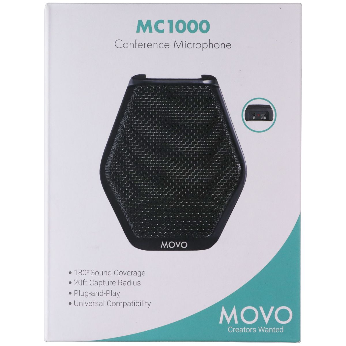 Movo MC1000 USB Conference Microphone - Black