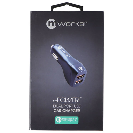 mWorks! mPOWER! QC 3.0 Dual Port USB Universal Car Charger - Gray Cell Phone - Chargers & Cradles mWorks!    - Simple Cell Bulk Wholesale Pricing - USA Seller