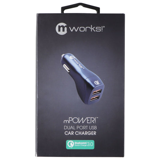 mWorks! mPOWER! QC 3.0 Dual Port USB Universal Car Charger - Gray Cell Phone - Chargers & Cradles mWorks! - Simple Cell Bulk Wholesale Pricing - USA Seller