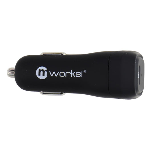 mWorks! mPower! Flat USB-C to USB-C Cable and PD Car Adapter - Black