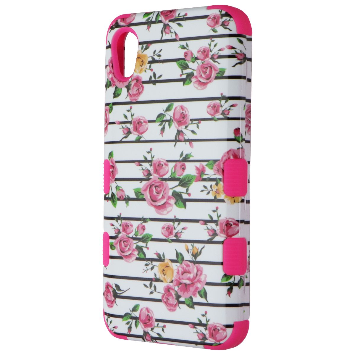 MyBat Tuff Series Dual Layer Case for Motorola Moto E6 - White/Pink/Flowers