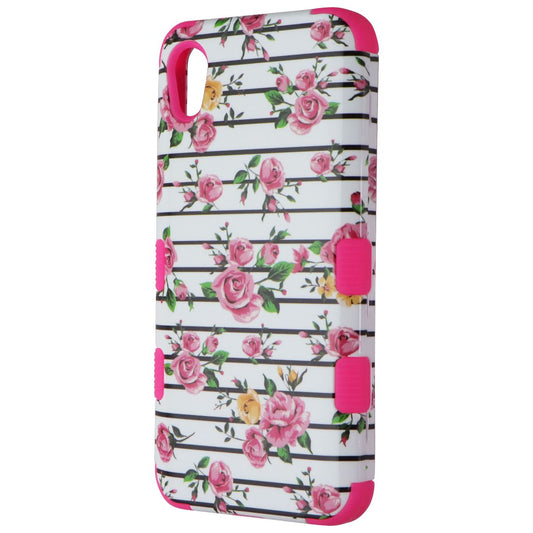 MyBat Tuff Series Dual Layer Case for Motorola Moto E6 - White/Pink/Flowers