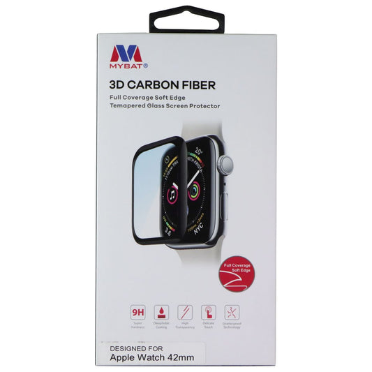 Mybat 3D Carbon Fiber Screen Protector for Apple Watch (42mm) - Black Smart Watch Accessories - Screen Protectors MyBat - Simple Cell Bulk Wholesale Pricing - USA Seller