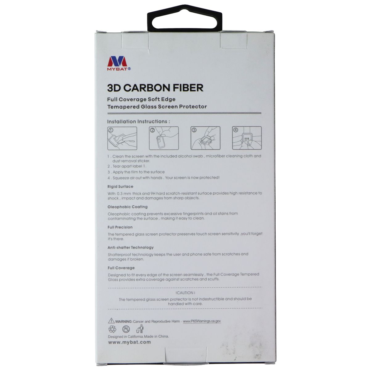 Mybat 3D Carbon Fiber Screen Protector for Apple Watch (42mm) - Black Smart Watch Accessories - Screen Protectors MyBat - Simple Cell Bulk Wholesale Pricing - USA Seller