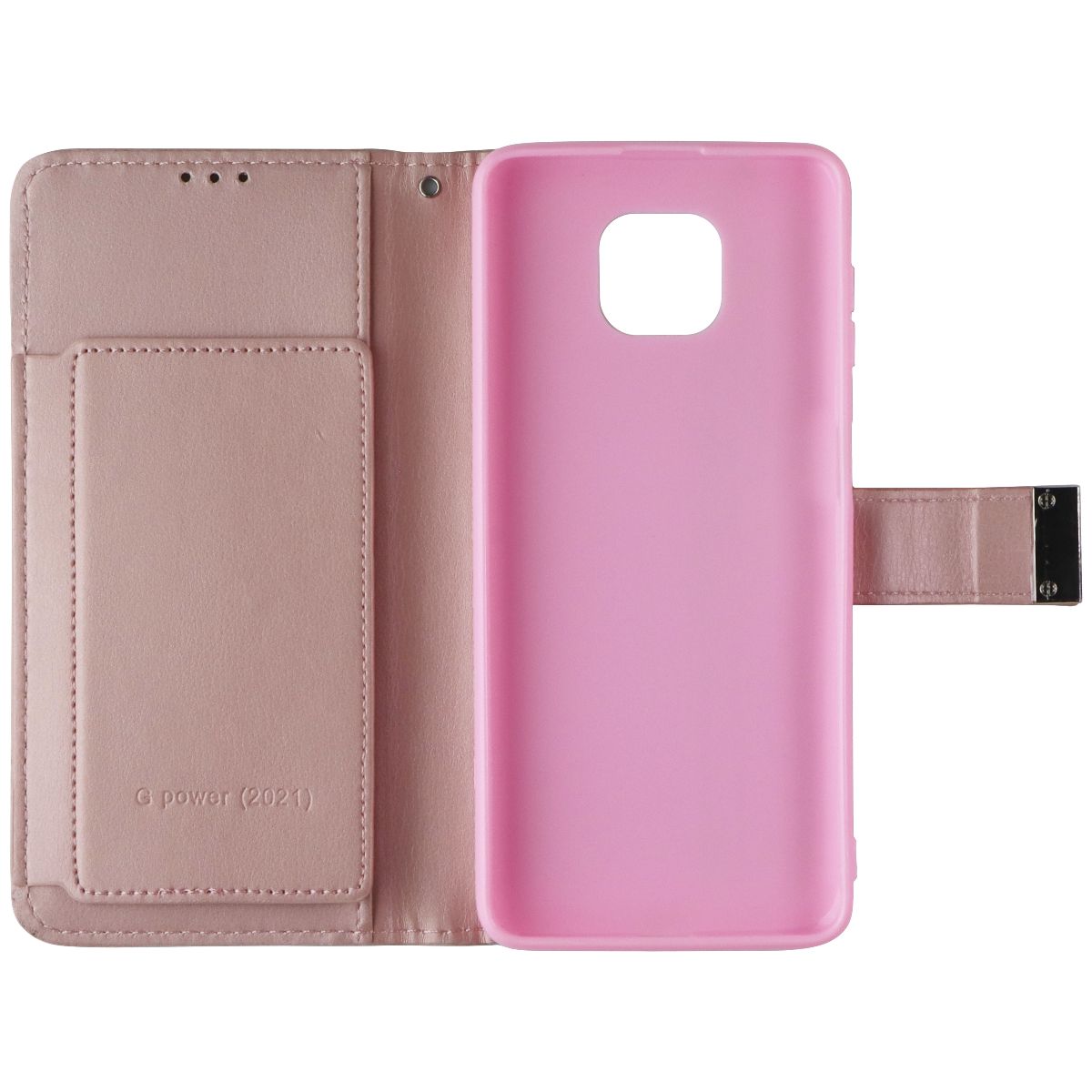 Mybat Leather Folio Case for Motorola Moto G Power (2021) - Pink Cell Phone - Cases, Covers & Skins MyBat - Simple Cell Bulk Wholesale Pricing - USA Seller