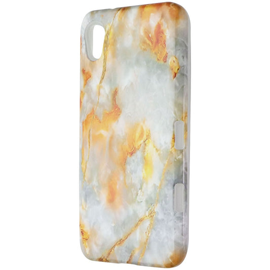 MyBat Premium Dual Layer Case for Motorola Moto E6 - Orange/Gray Marble