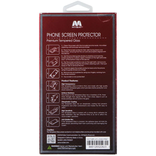 MyBat Premium 9H Tempered Glass Screen Protector for Motorola Moto G6 Play Cell Phone - Screen Protectors MyBat - Simple Cell Bulk Wholesale Pricing - USA Seller