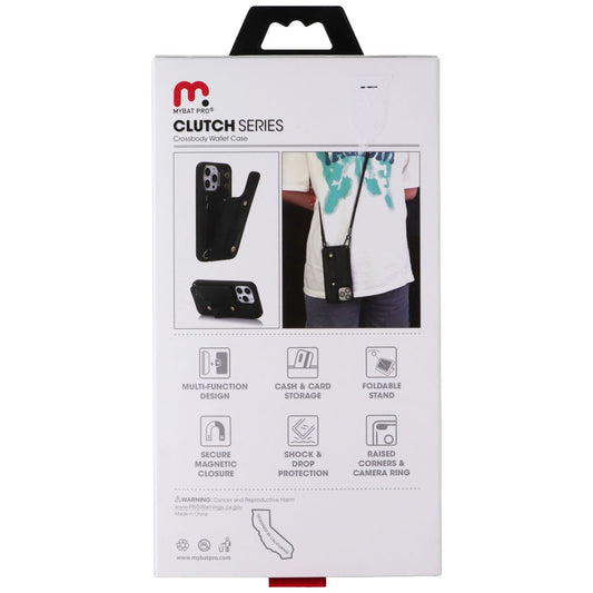 Mybat Pro Clutch Series Crossbody Wallet Case for iPhone 14 Pro Max - Black