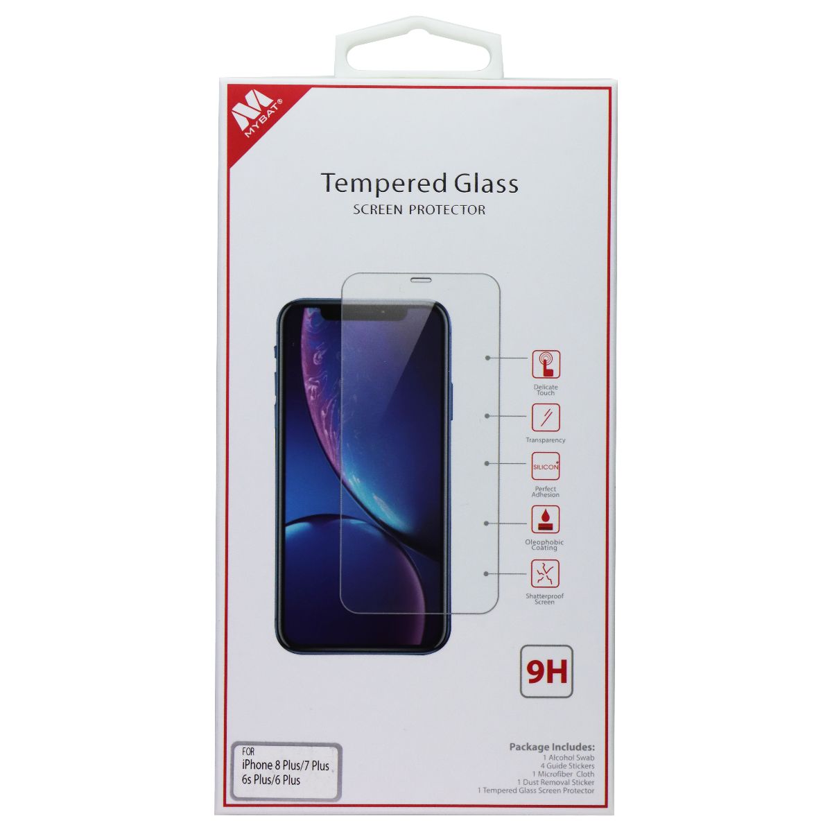 Mybat Tempered Glass Screen Protector for iPhone 8 Plus/7 Plus/6s Plus/6 Plus Cell Phone - Screen Protectors MyBat - Simple Cell Bulk Wholesale Pricing - USA Seller