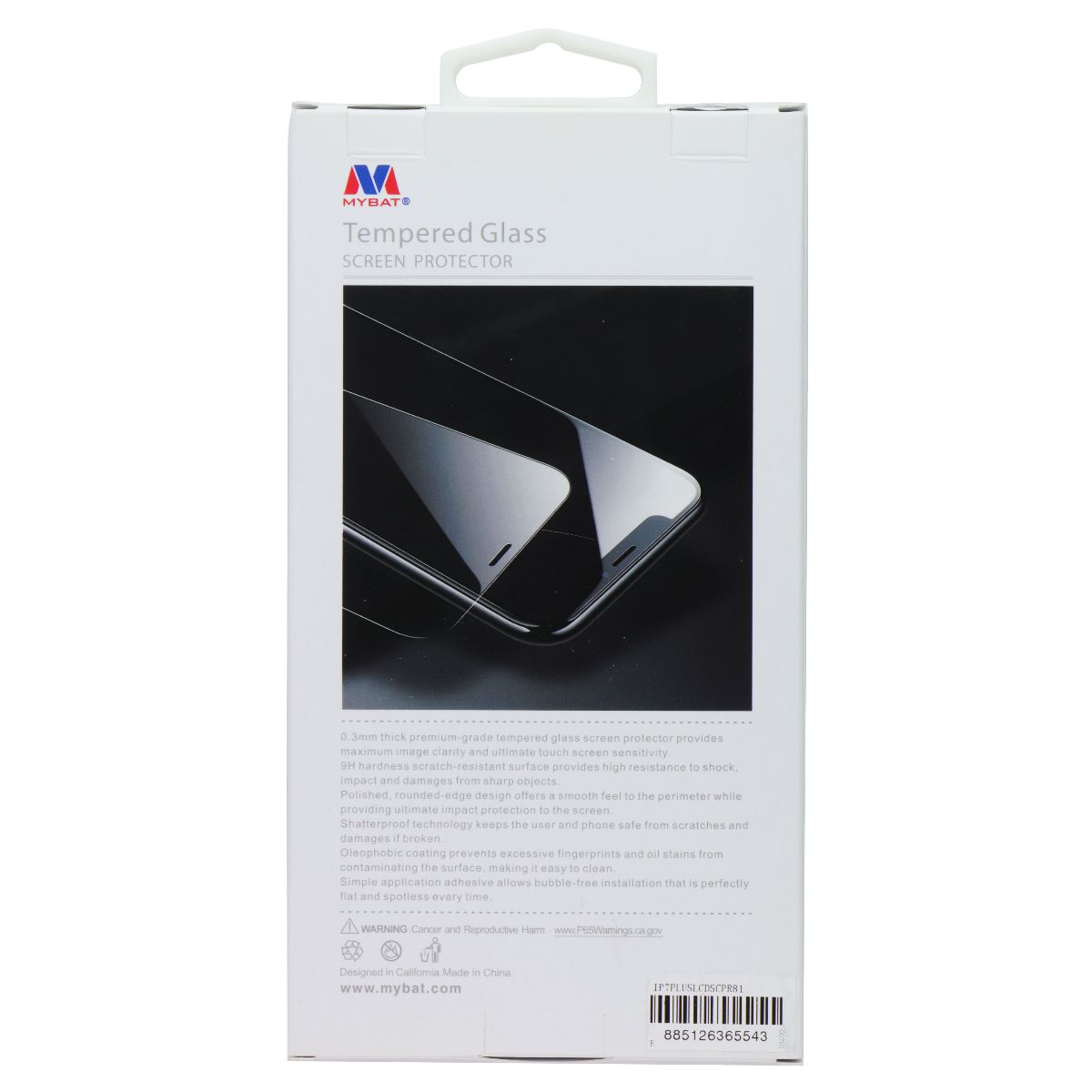 Mybat Tempered Glass Screen Protector for iPhone 8 Plus/7 Plus/6s Plus/6 Plus Cell Phone - Screen Protectors MyBat - Simple Cell Bulk Wholesale Pricing - USA Seller