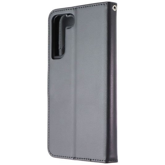 MyBat MyJacket Wallet Case for Samsung Galaxy (S22+) - Black Leather Cell Phone - Cases, Covers & Skins MyBat - Simple Cell Bulk Wholesale Pricing - USA Seller