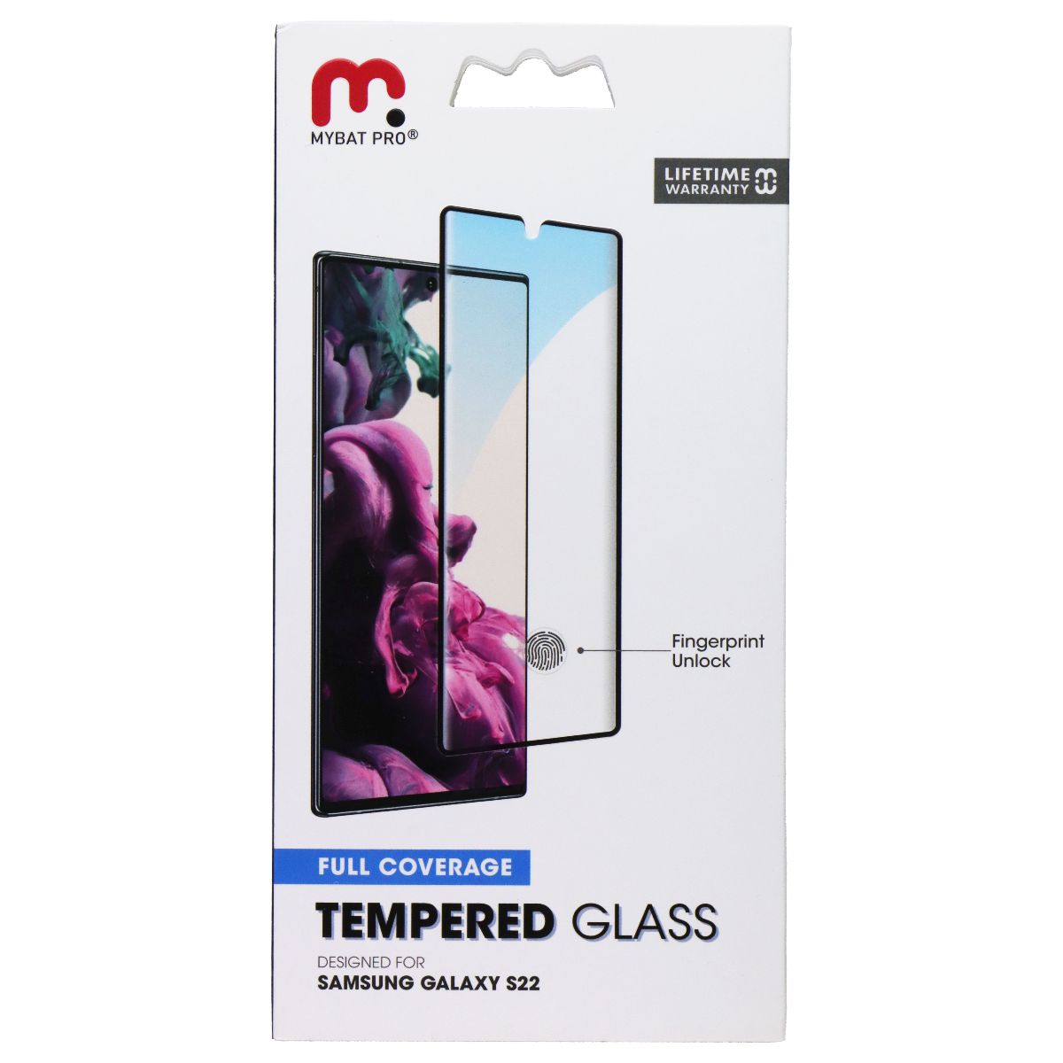 Mybat Pro Full Coverage Tempered Glass for Samsung Galaxy S22 - Clear Cell Phone - Screen Protectors MyBat Pro - Simple Cell Bulk Wholesale Pricing - USA Seller