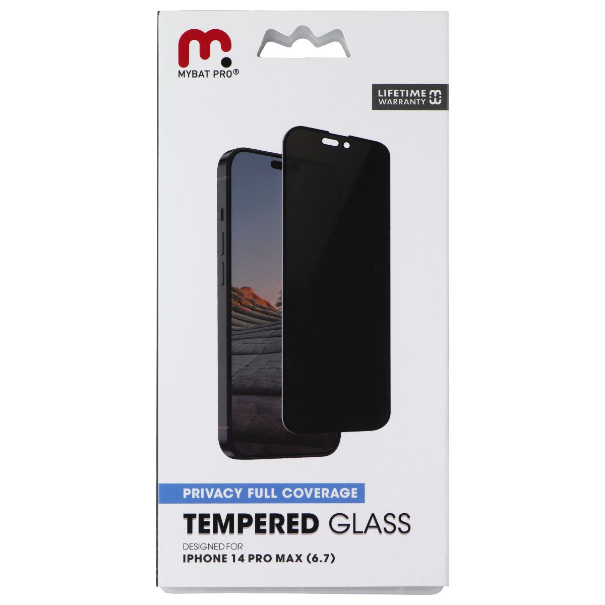 MyBat Pro Tempered Glass for Apple iPhone 14 Pro Max - Privacy Cell Phone - Screen Protectors MyBat Pro - Simple Cell Bulk Wholesale Pricing - USA Seller