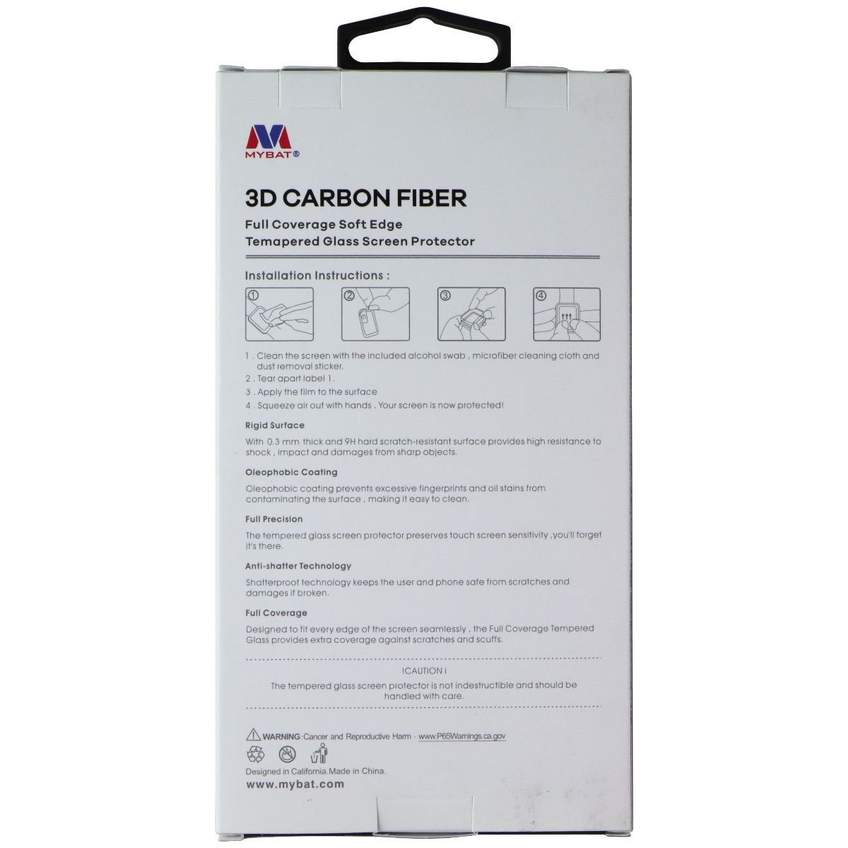 Mybat 3D Carbon Fiber Screen Protector for Apple Watch (38mm) - Black Smart Watch Accessories - Screen Protectors MyBat - Simple Cell Bulk Wholesale Pricing - USA Seller