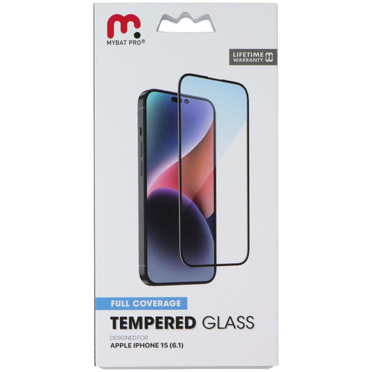 MyBat Pro Full Coverage Tempered Glass for Apple iPhone 15 Cell Phone - Screen Protectors MyBat Pro - Simple Cell Bulk Wholesale Pricing - USA Seller