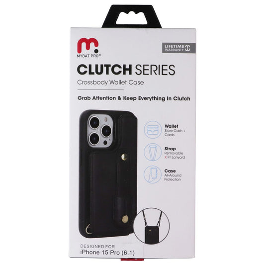 MyBat Pro Clutch Series Crossbody Wallet Case for Apple iPhone 15 Pro - Black